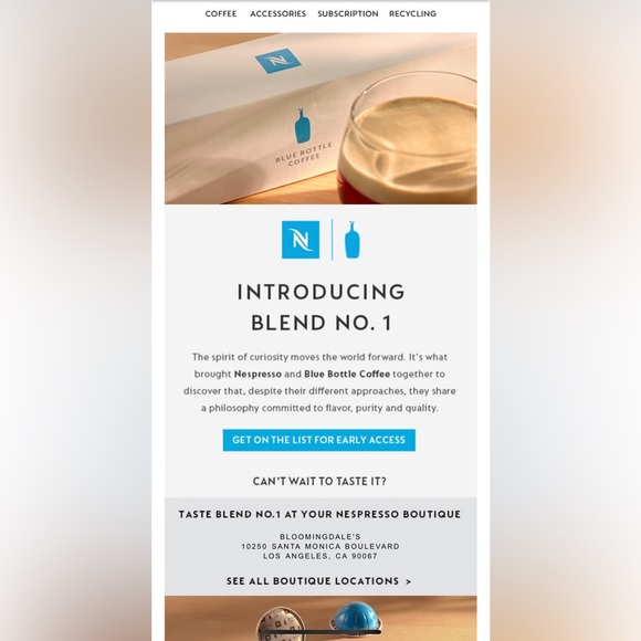 Nespresso X Blue Bottle Introducing Blend No. 1. Vertuo capsule pods Lim… - Picture 4 of 4